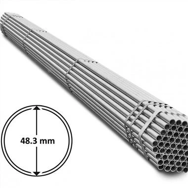EN39 48.3mm Pibellau Dur Sgaffalfanedig Galfanedig